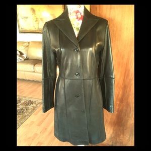 Guess black leather coat